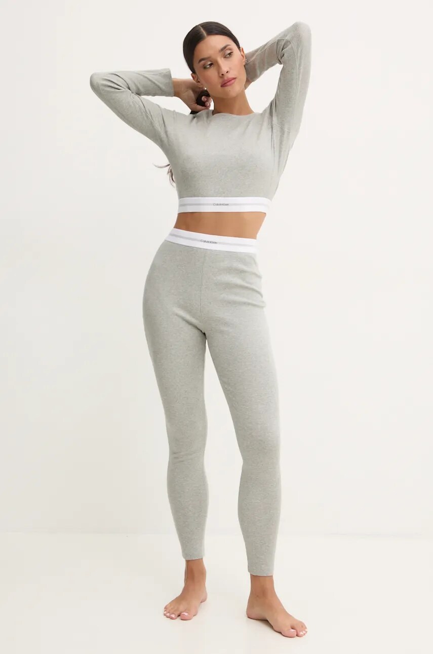 Легінси лаунж Calvin Klein Underwear колір сірий однотонні 000QS7220E