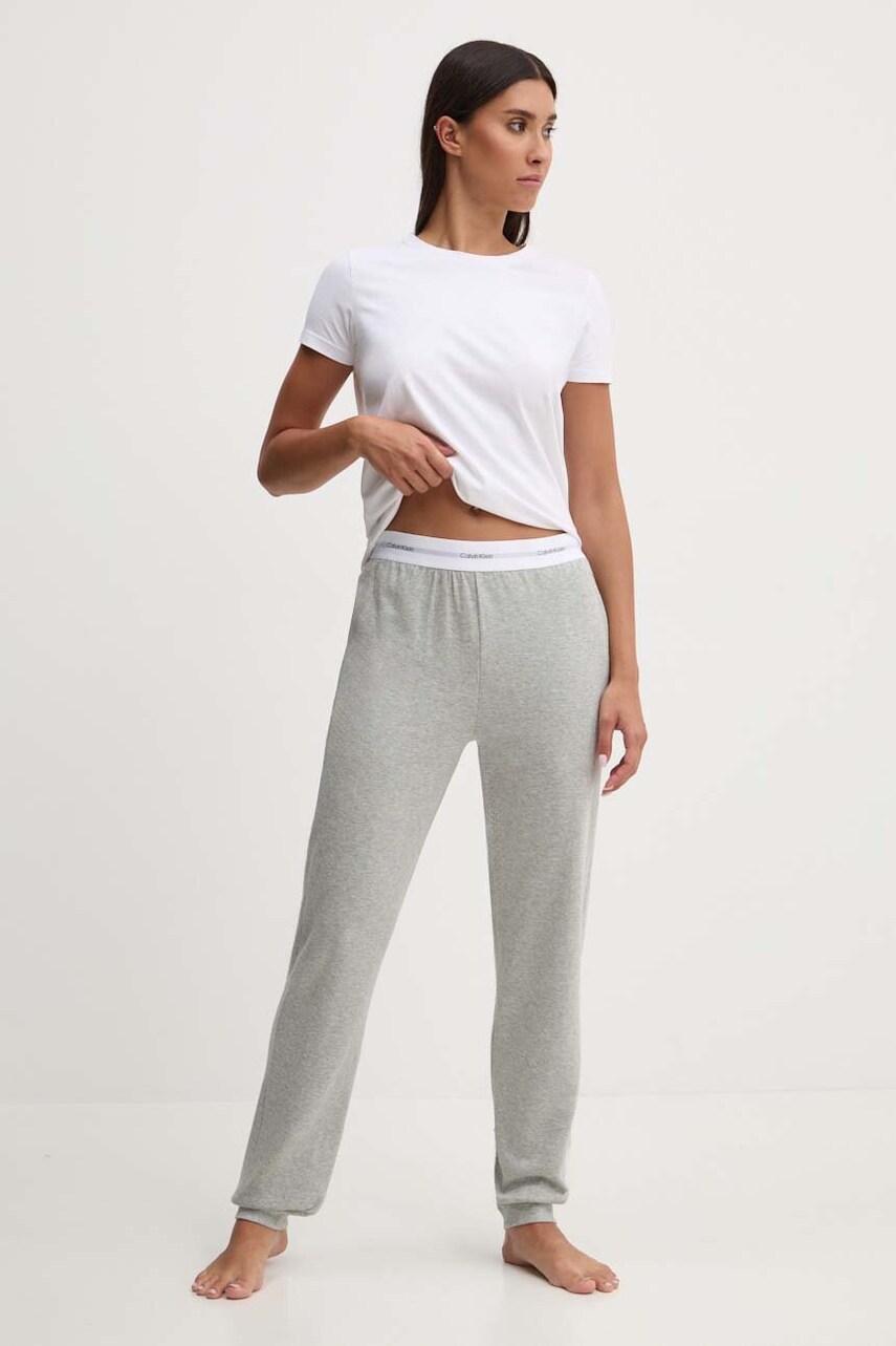 Піжамні штани Calvin Klein Underwear жіночі колір сірий 000QS7271E