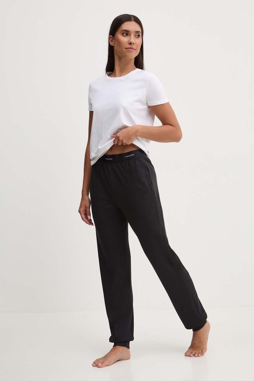Піжамні штани Calvin Klein Underwear жіночі колір чорний 000QS7271E
