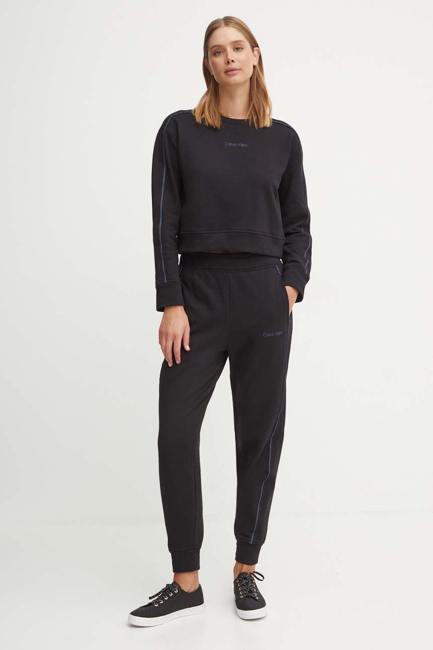 Бавовняна кофта лаунж Calvin Klein Underwear колір чорний однотонна 000QS7264E