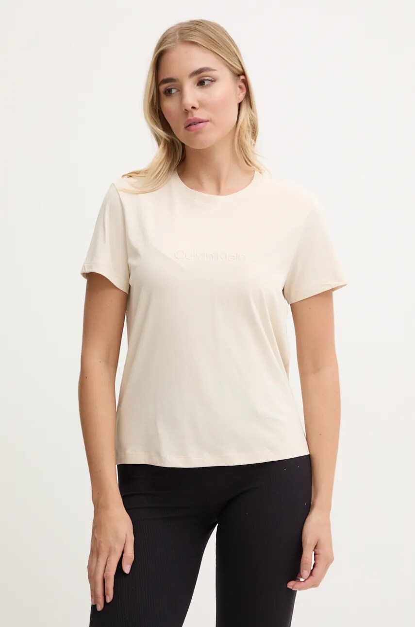 Бавовняна футболка лаунж Calvin Klein Underwear колір бежевий 000QS7328E
