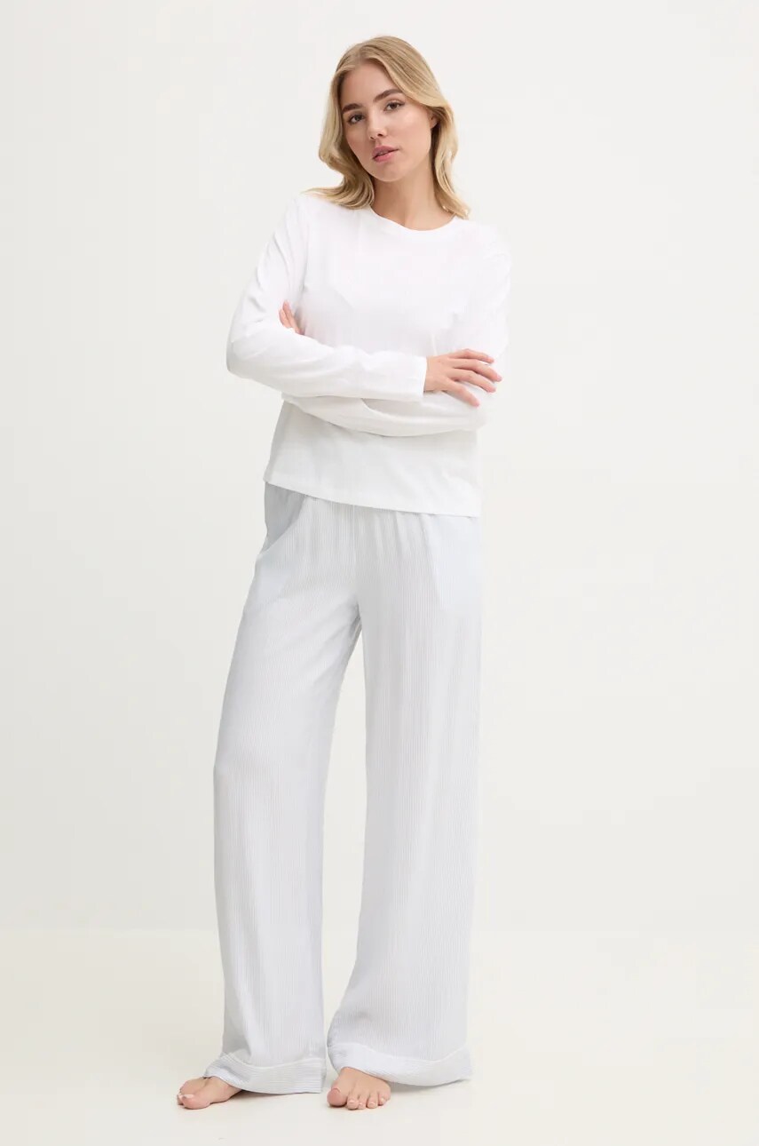 Бавовняний лонгслів лаунж Calvin Klein Underwear колір білий 000QS7332E