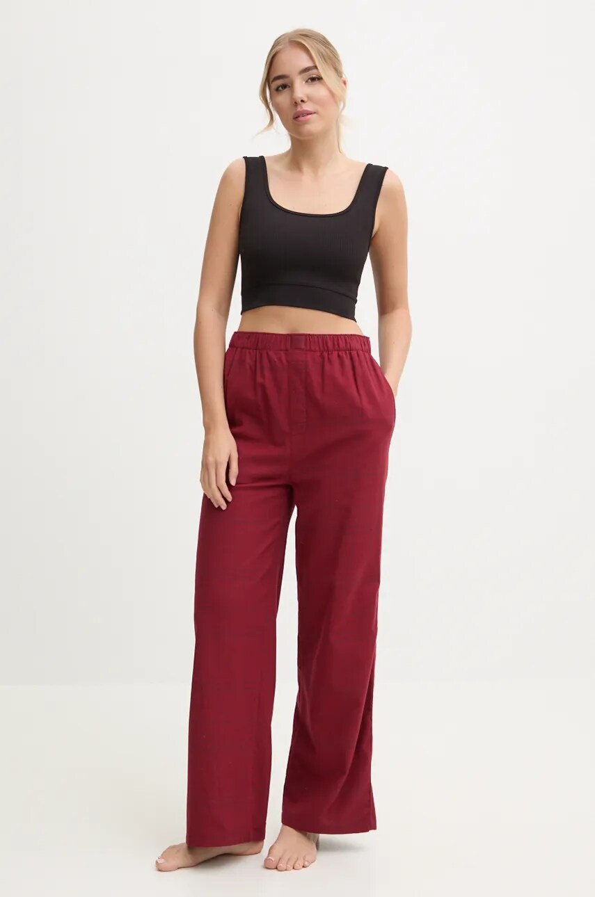 Бавовняні штани Calvin Klein Underwear колір бордовий з бавовни 000QS7246E