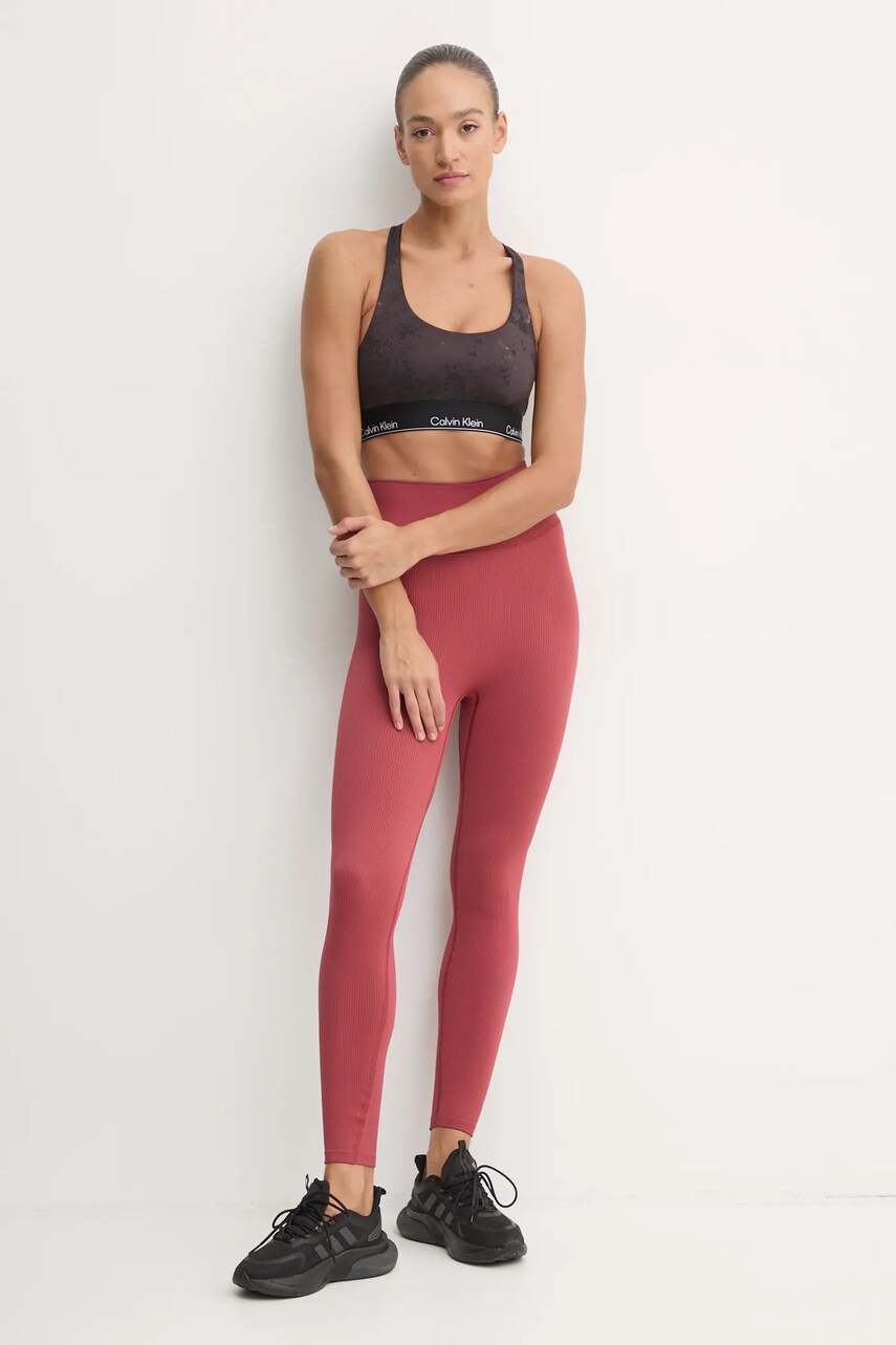Спортивний бюстгальтер Calvin Klein Performance колір коричневий візерунок 00GWF4K165