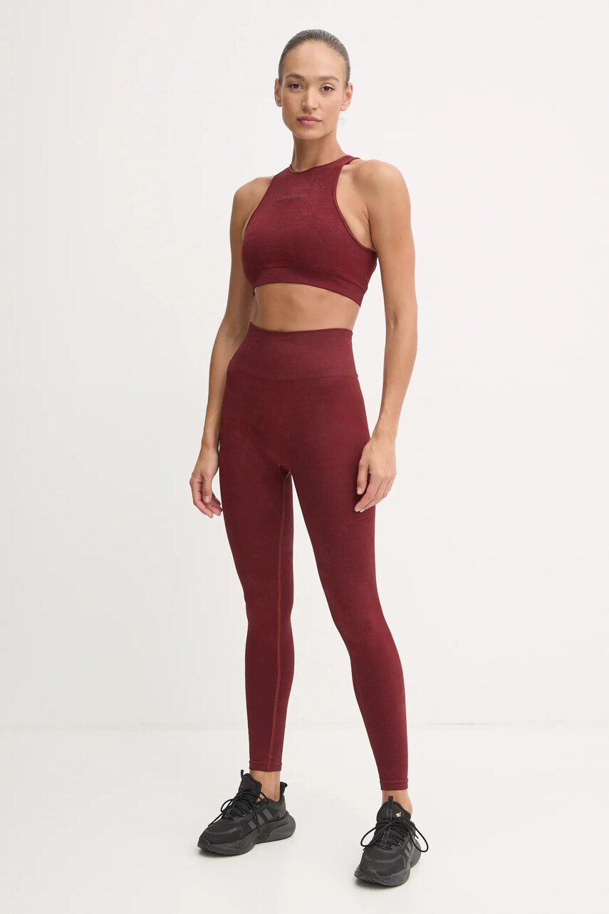 Спортивний бюстгальтер Calvin Klein Performance колір бордовий меланж 00GWF4K101