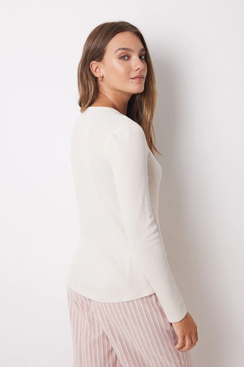 Піжамний лонгслів women'secret MIX AND MATCH BRUMMELL колір бежевий 3278411