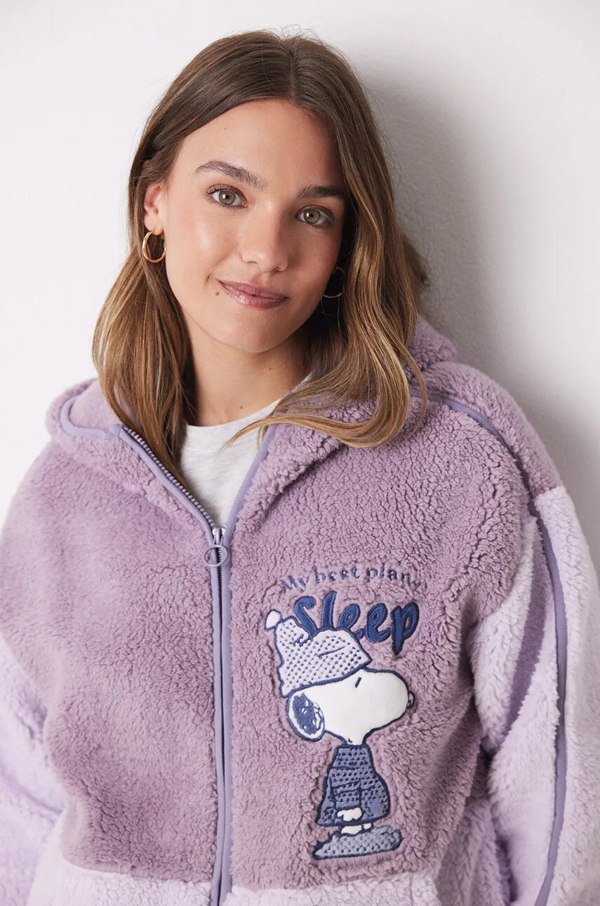 Халат women'secret Snoopy колір рожевий 4418919