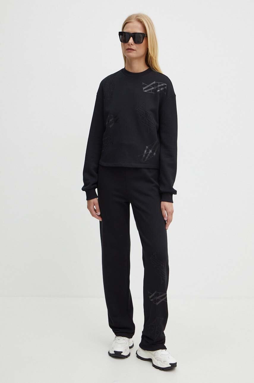 Бавовняна кофта Armani Exchange жіноча колір чорний з принтом 6DYM80 YJFZZ