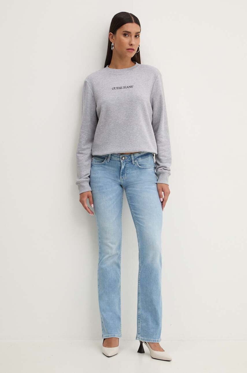 Кофта Guess Jeans жіноча колір сірий з аплікацією W4YQ10 KC811