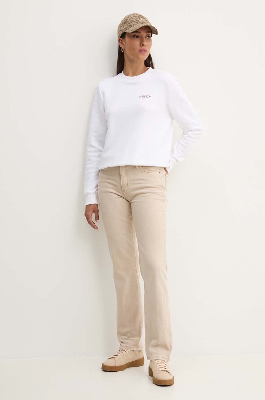 Кофта Guess Jeans жіноча колір білий з принтом W4YQ07 KC811
