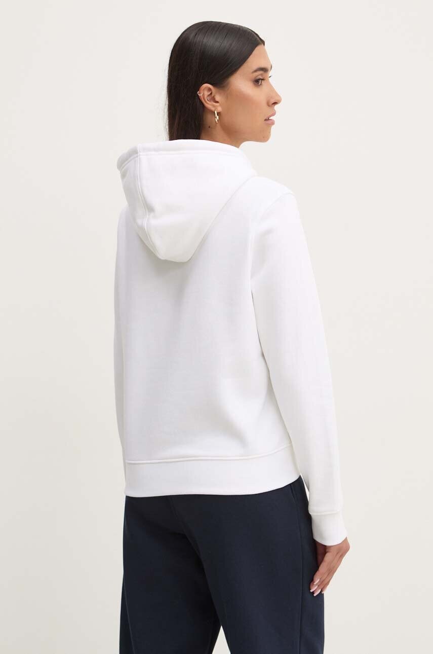 Кофта Guess Jeans жіноча колір білий з капюшоном з аплікацією W4YQ12 KC811