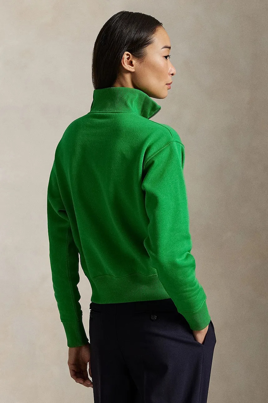 Кофта Polo Ralph Lauren жіноча колір зелений однотонна 211851659