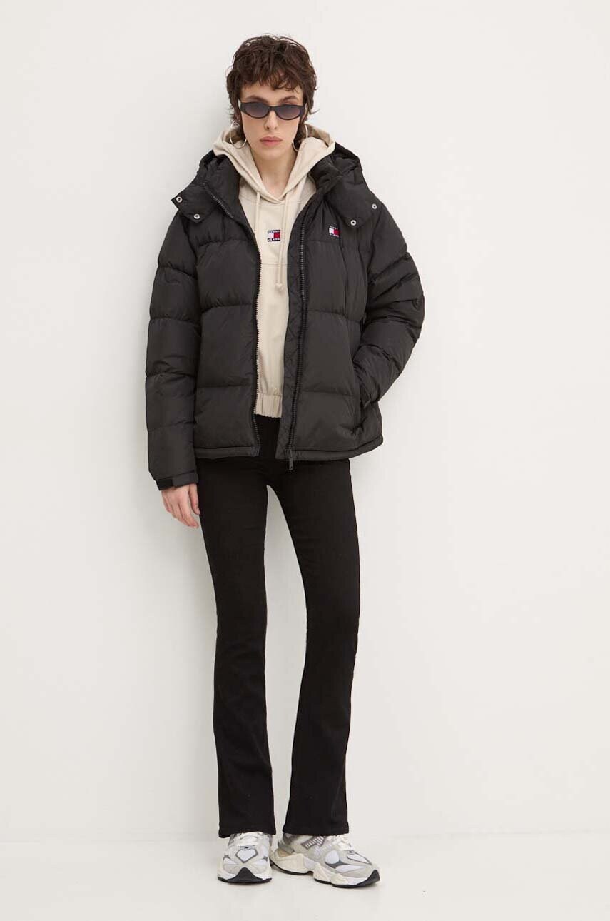Кофта Tommy Jeans жіноча колір бежевий з капюшоном однотонна DW0DW18668