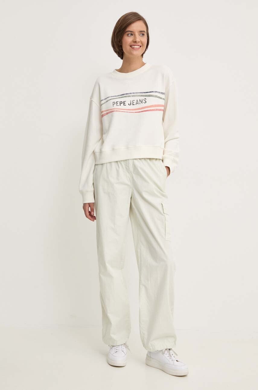 Кофта Pepe Jeans EDELINE жіноча колір бежевий з принтом PL581444