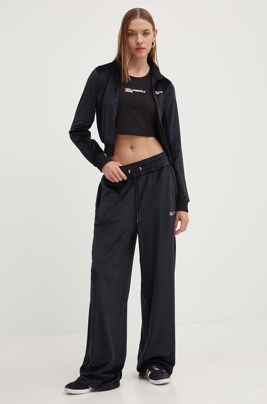 Кофта Karl Lagerfeld Jeans жіноча колір чорний однотонна 245J1804