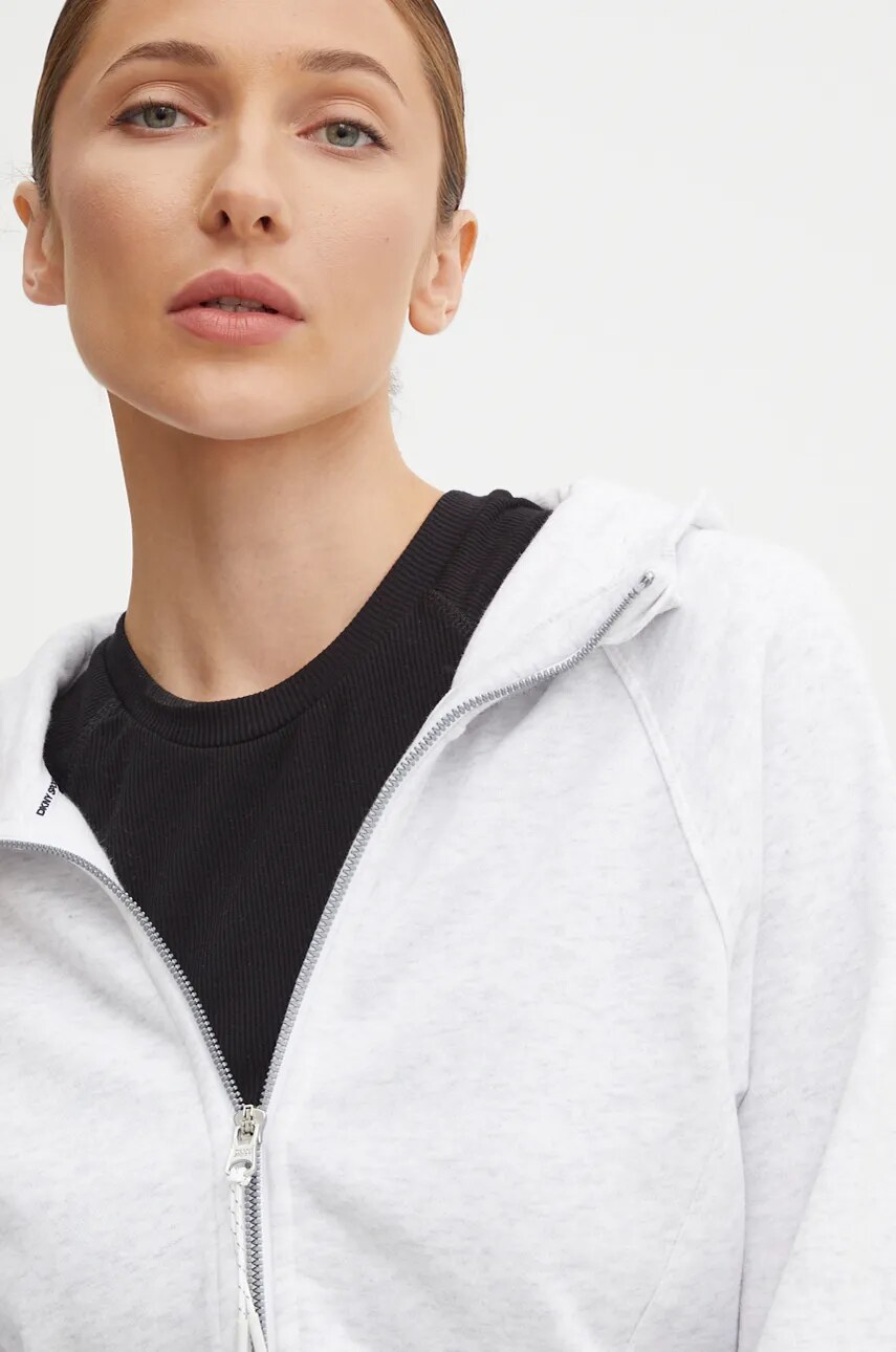 Кофта Dkny жіноча колір сірий з капюшоном однотонна DP4J9487
