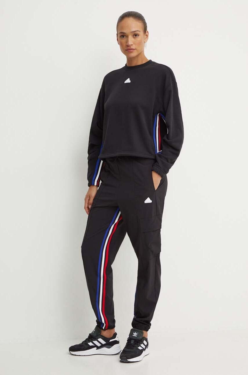 Кофта adidas Express жіноча колір чорний візерунок IX3741