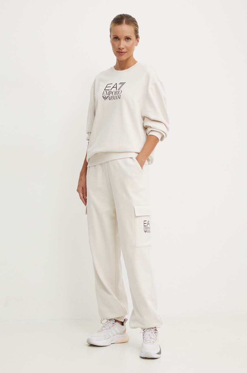 Кофта EA7 Emporio Armani жіноча колір бежевий з принтом TJZCZ.6DTM11