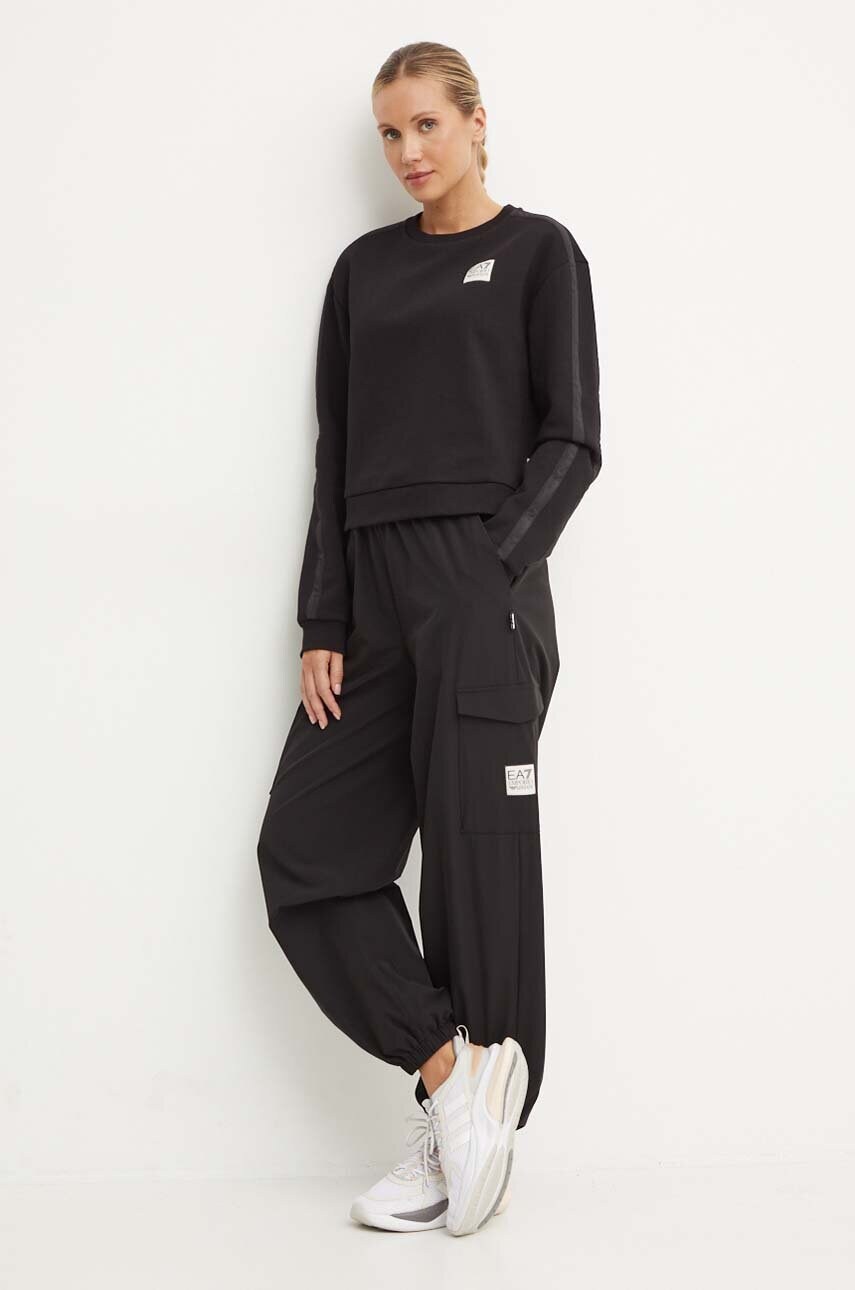 Кофта EA7 Emporio Armani жіноча колір чорний з аплікацією TJZUZ.6DTM31