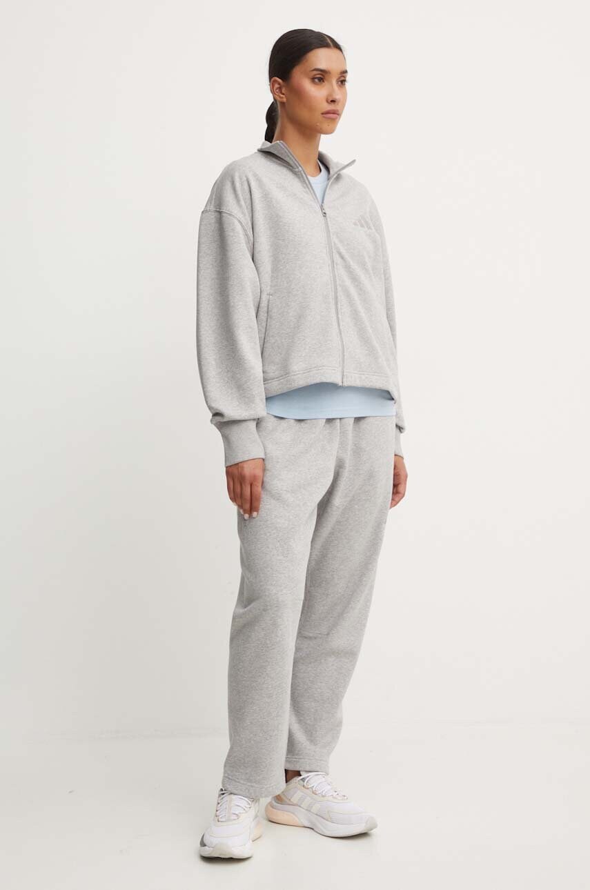 Кофта adidas All SZN жіноча колір сірий меланж IY6835