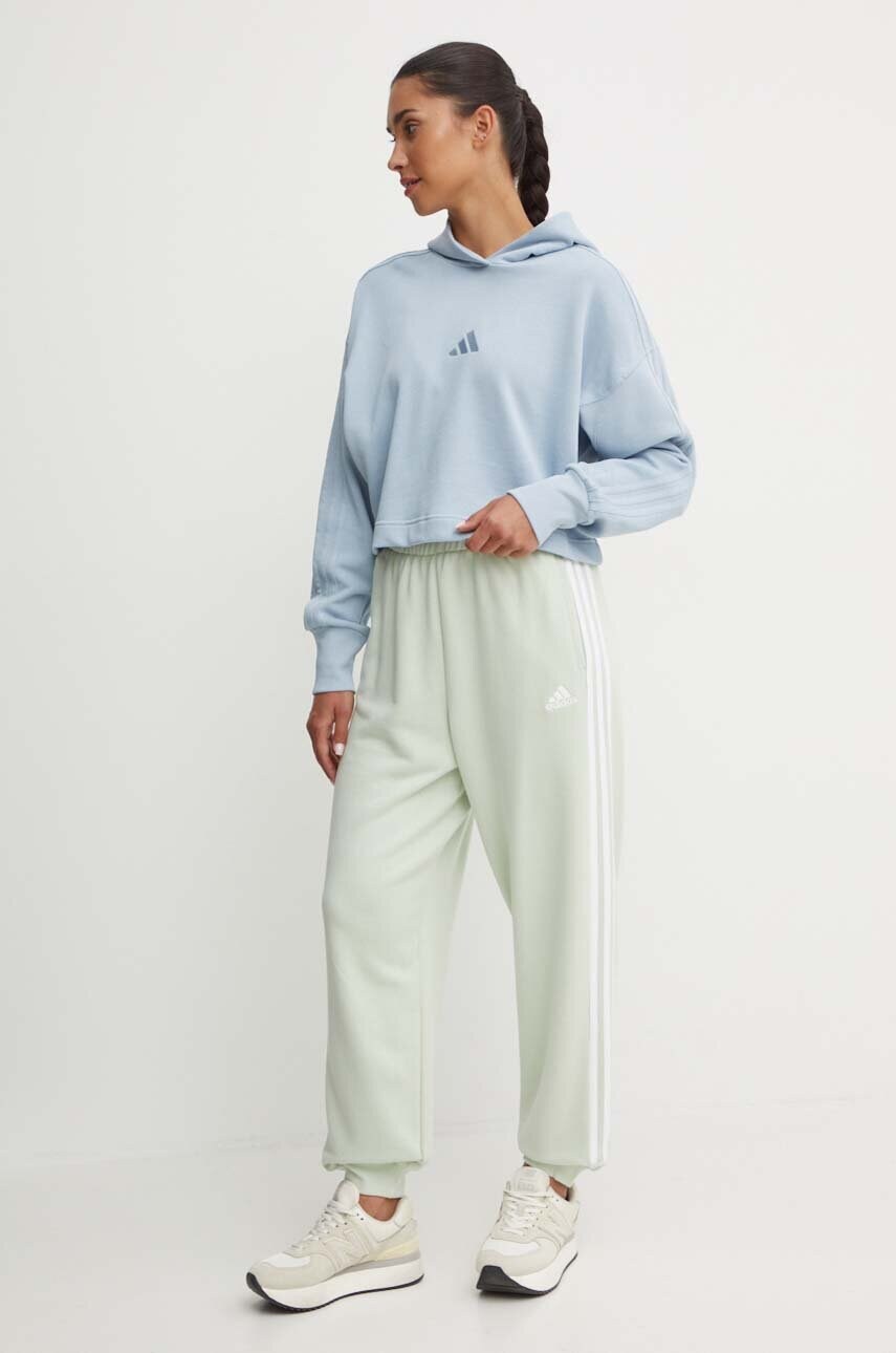 Бавовняна кофта adidas All SZN жіноча з капюшоном однотонна IY6847