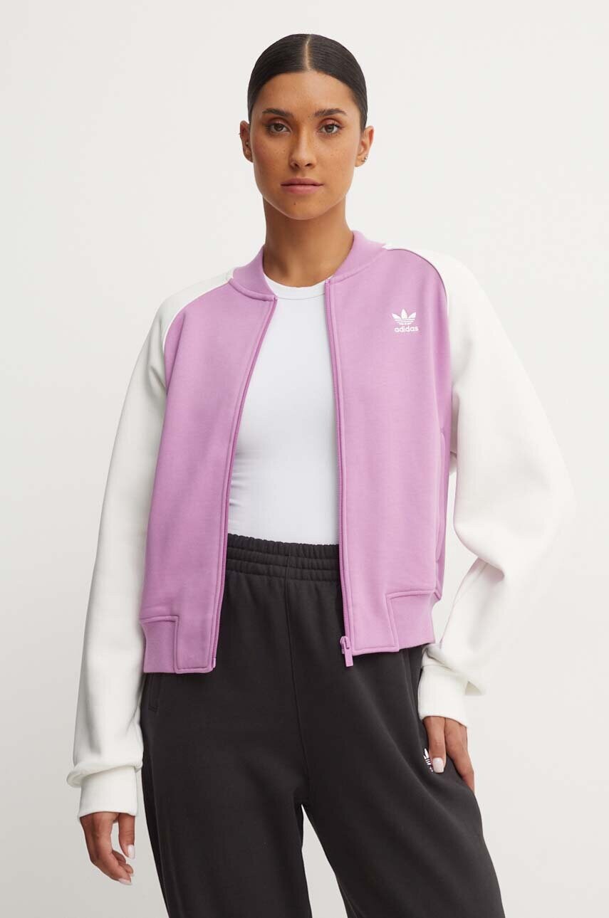 Купити Кофта adidas Originals жіноча колір фіолетовий візерунок IZ2833 – головне зображення