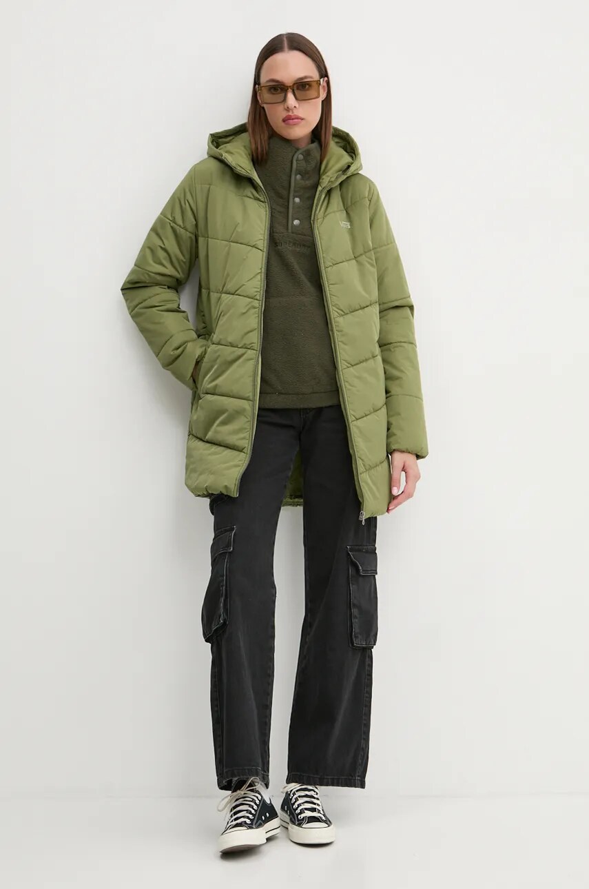 Флісова кофта Superdry колір зелений однотонна W2012171A-ZC3