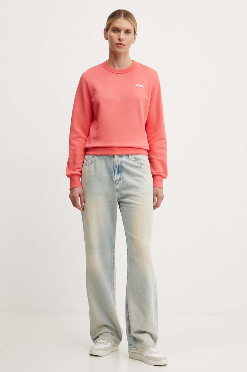 Бавовняна кофта A.P.C. sweat boxy petit vpc жіноча колір помаранчевий однотонна COHBR.F27918