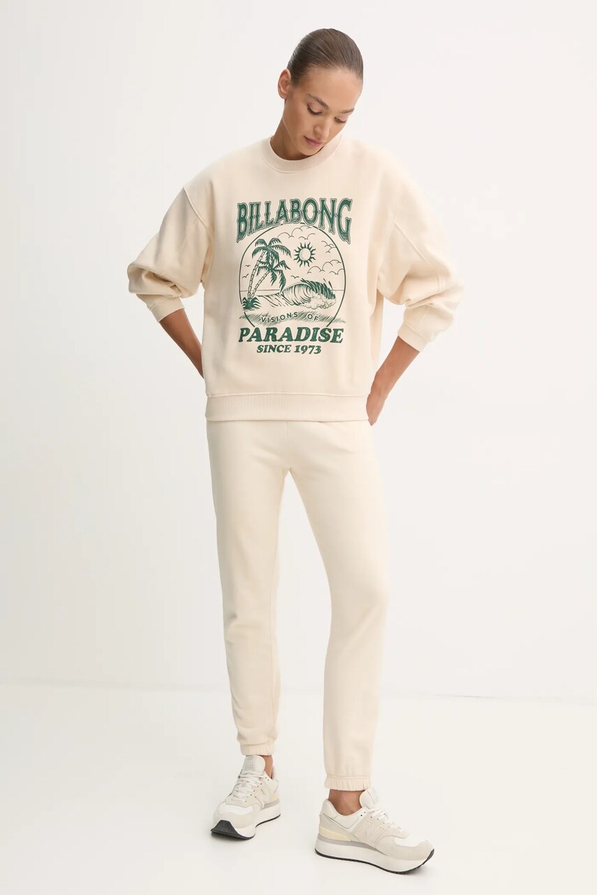 Кофта Billabong Fresh Take Crew жіноча колір бежевий з принтом EBJFT00137