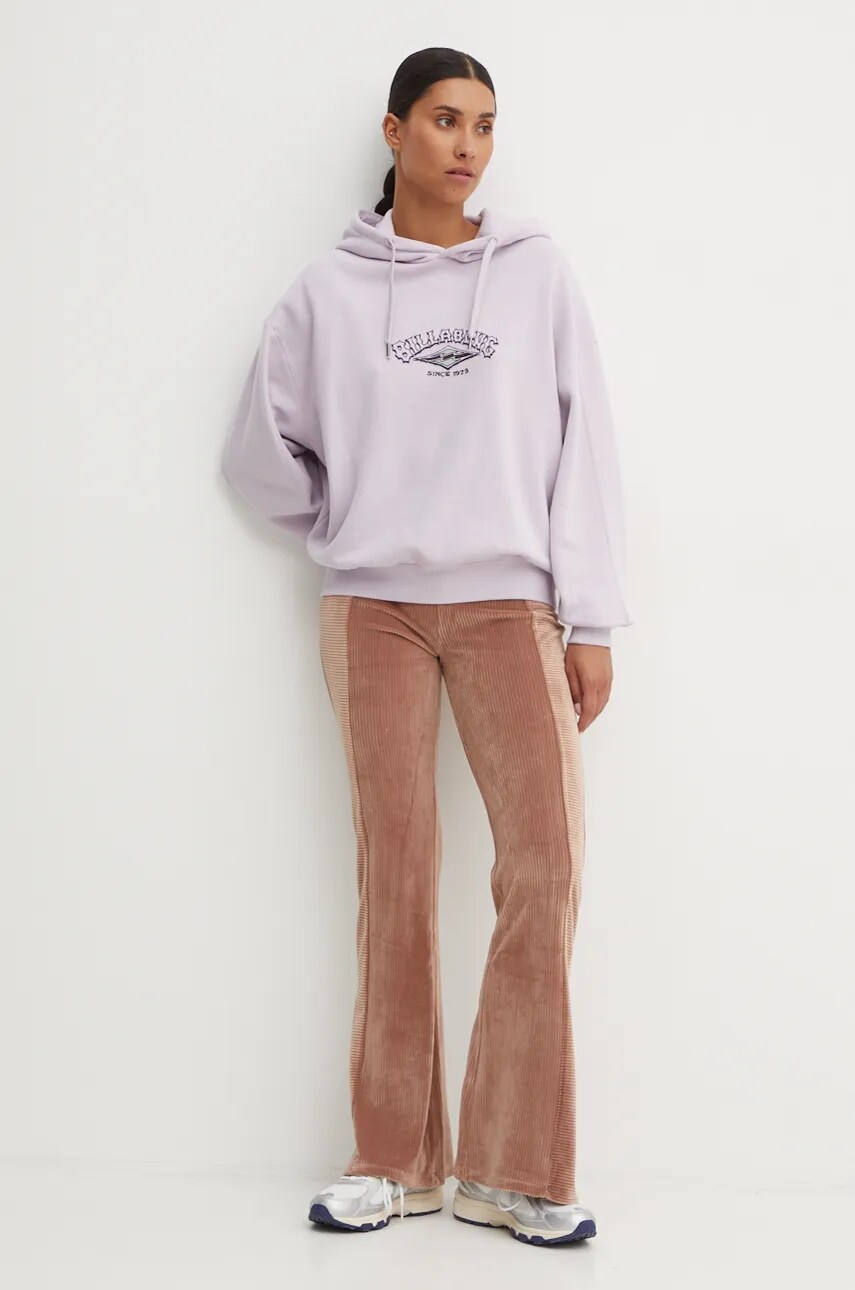 Кофта Billabong Stay 73 Kendall жіноча колір фіолетовий з капюшоном з принтом UBJFT00261