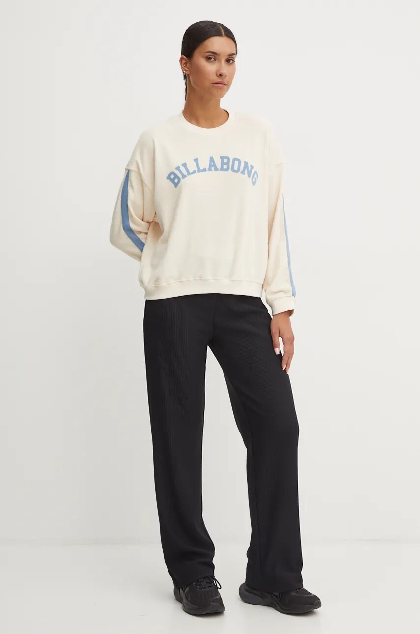 Кофта Billabong New School Crew жіноча колір бежевий з аплікацією ABJFT00461