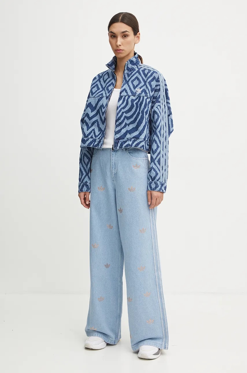 Джинсова куртка adidas Originals x FARM Rio жіноча перехідна oversize IW0793