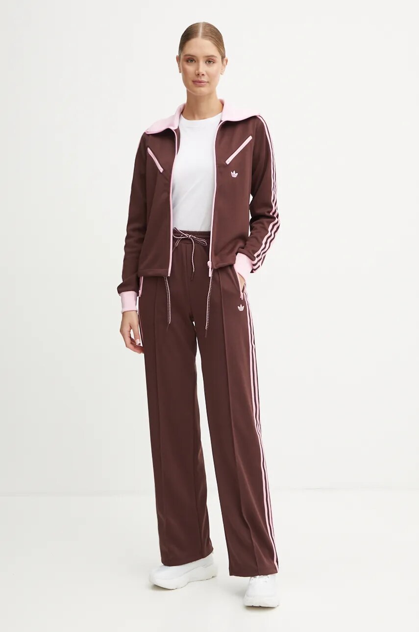 Кофта adidas Originals Montreal Tracktop жіноча колір коричневий візерунок JL9629