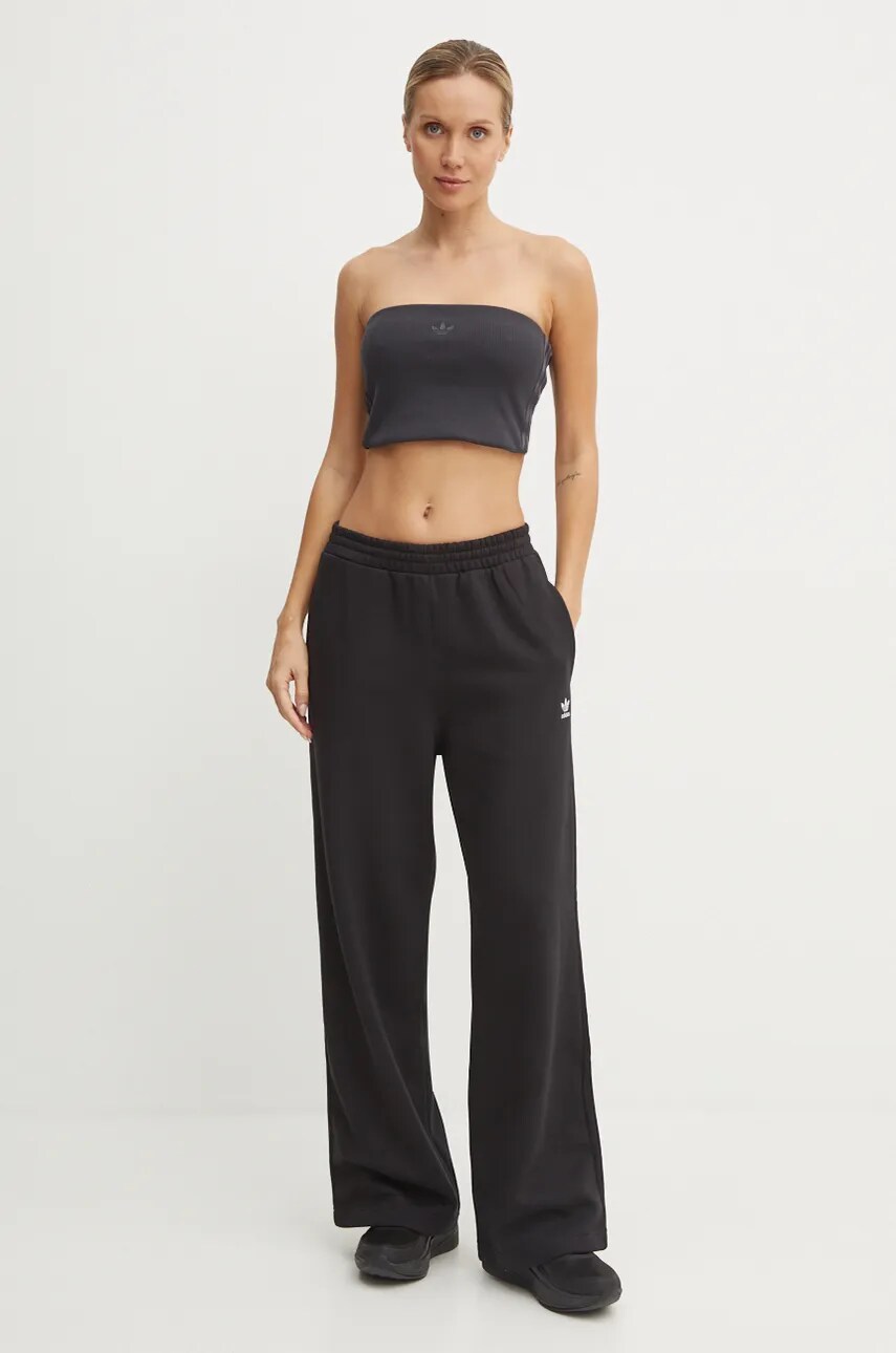 Топ adidas Originals Femme Galore Rib Tube Top колір чорний JN3026