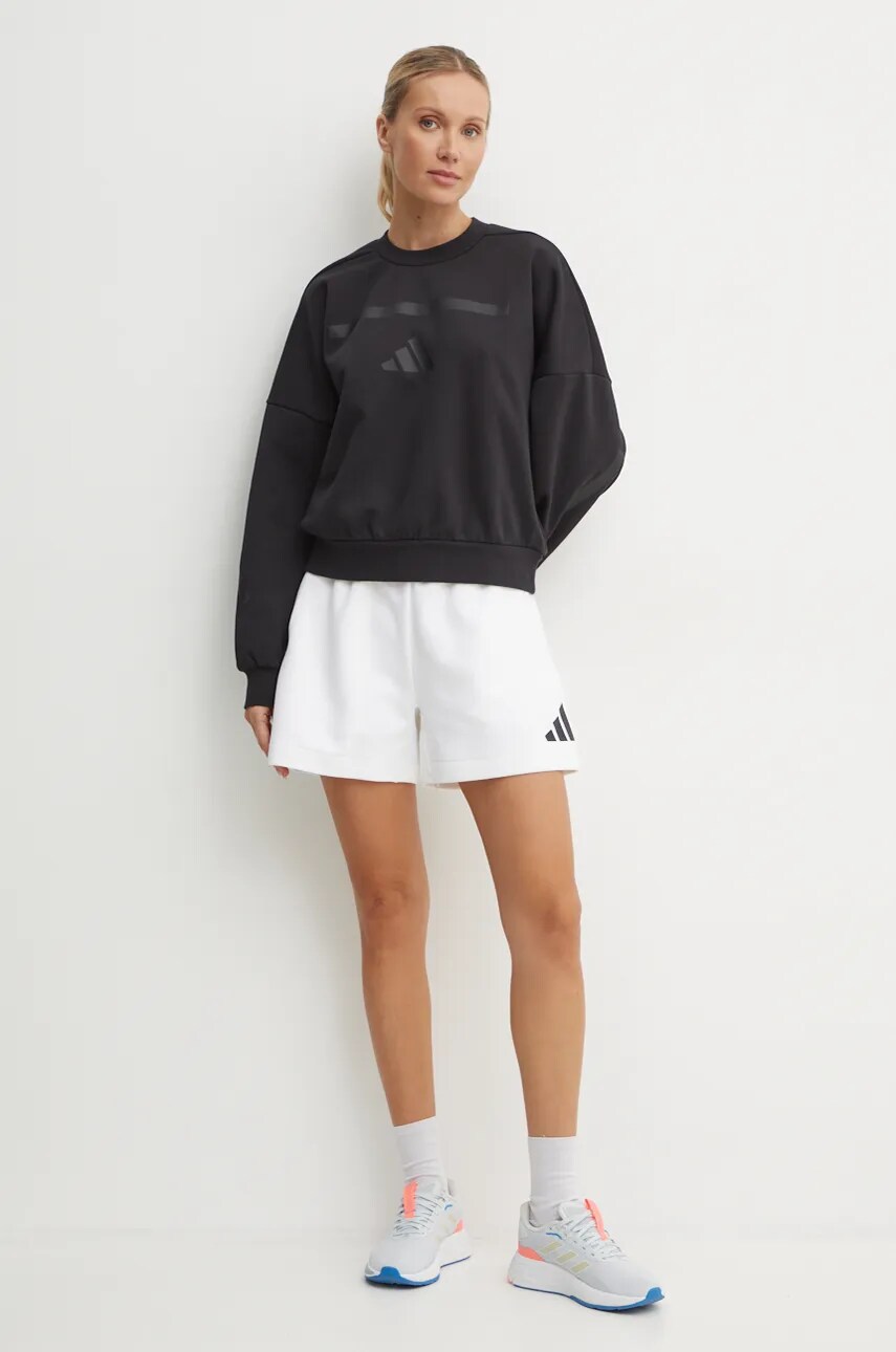 Кофта adidas ZNE жіноча колір чорний з принтом JE7855