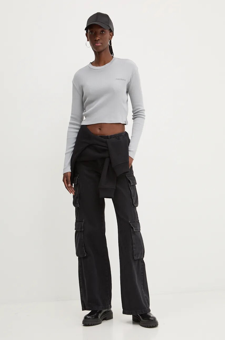 Кофта Dickies CLANCY жіноча колір чорний з капюшоном однотонна DK0A4Z2W