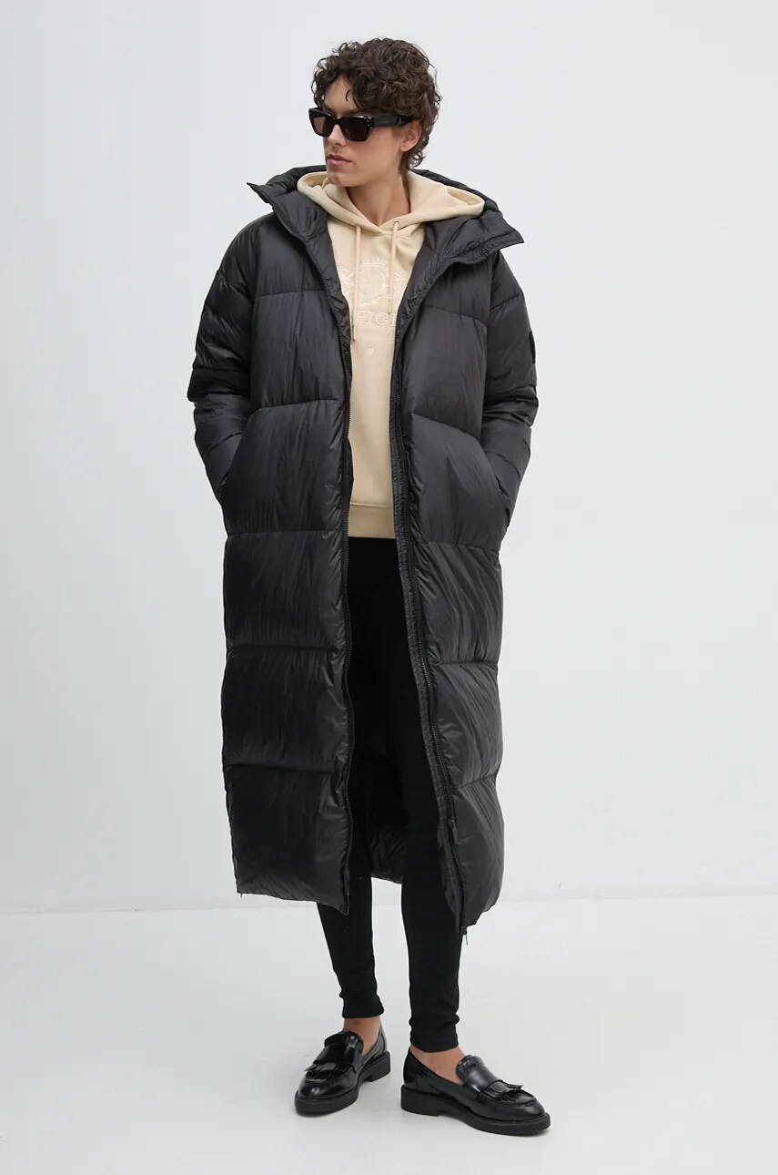 Кофта Tommy Hilfiger жіноча колір бежевий з капюшоном з аплікацією WW0WW42888