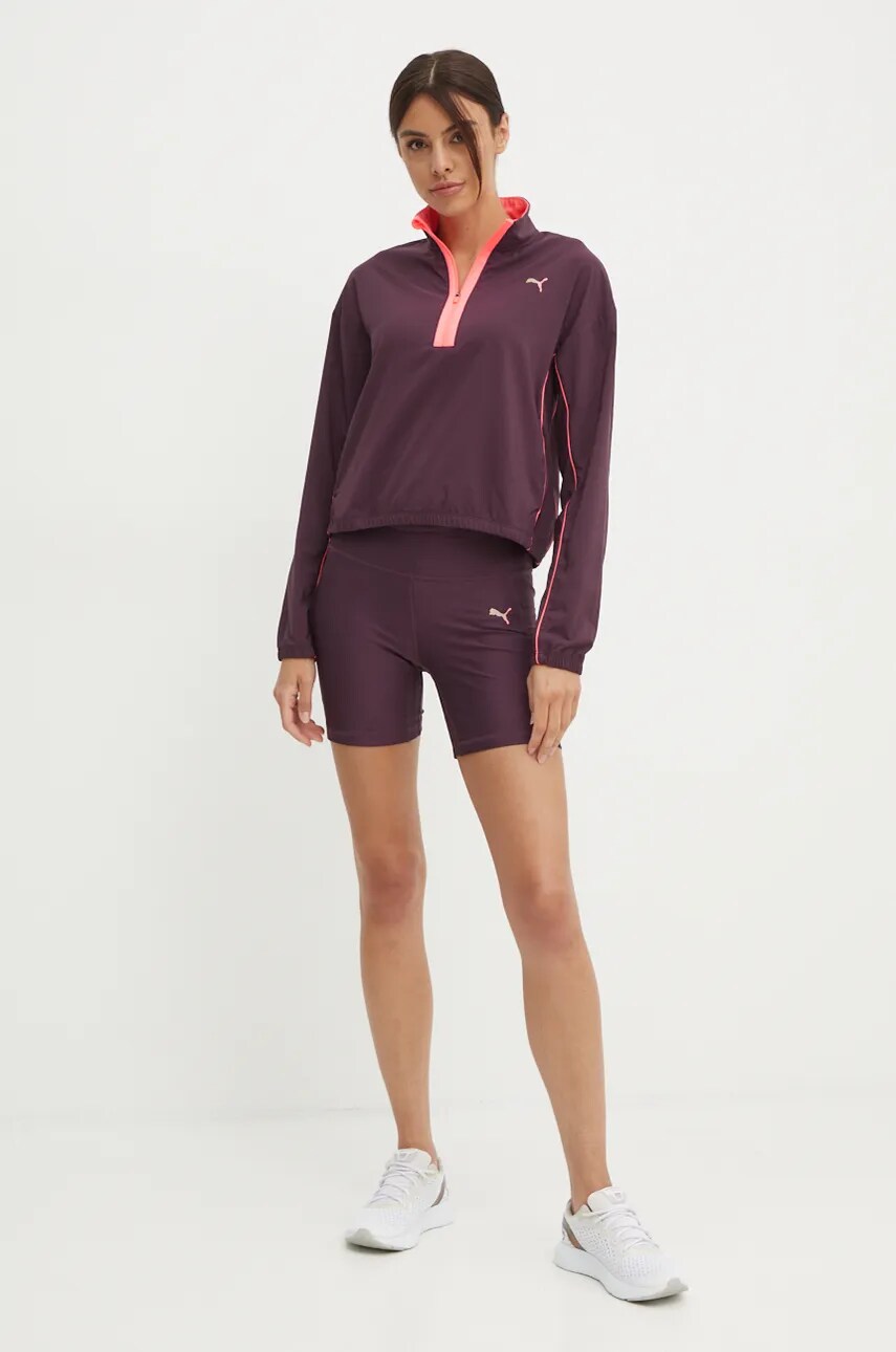 Кофта для бігу Puma For Her колір фіолетовий з аплікацією 525743