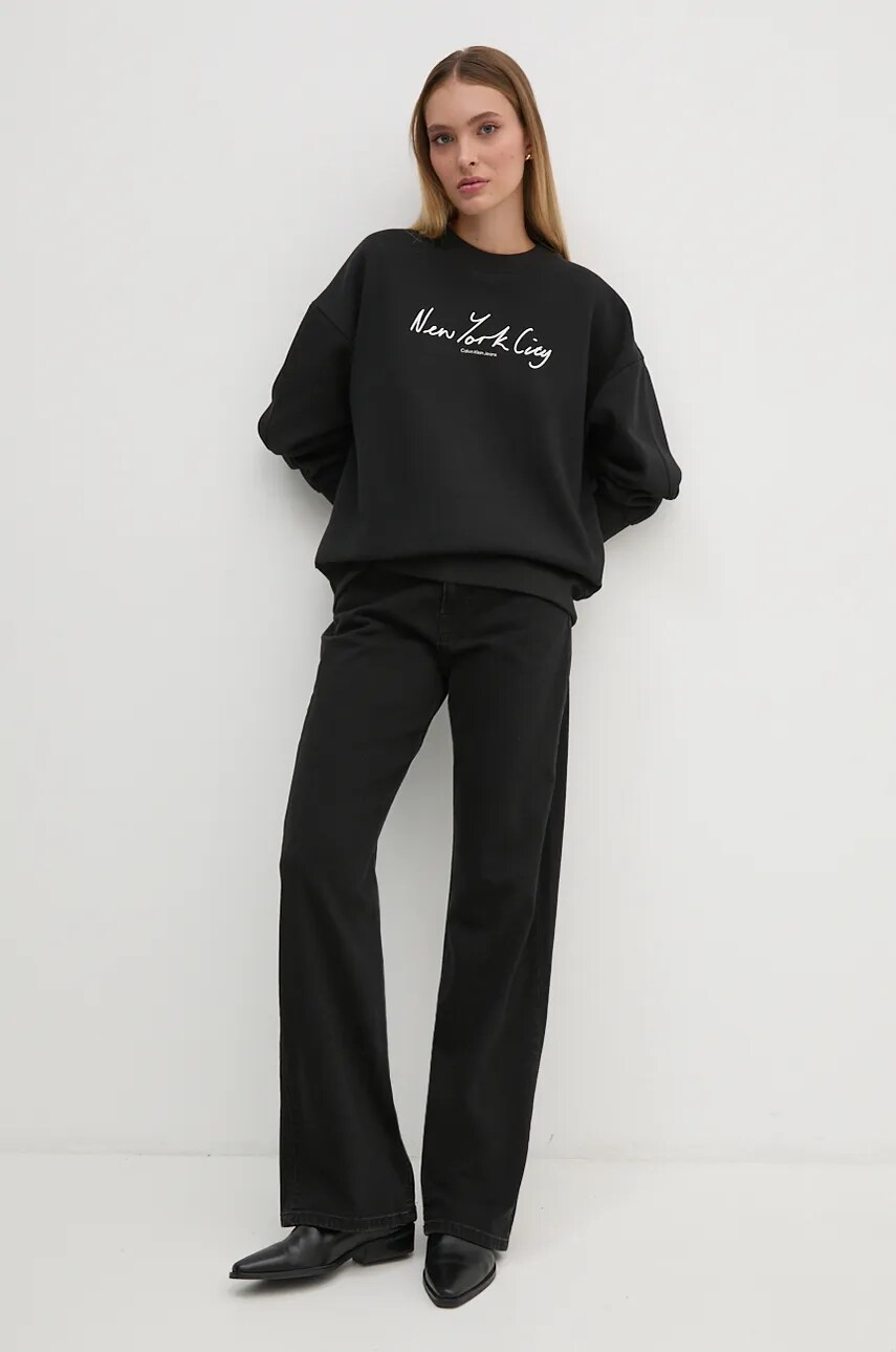 Кофта Calvin Klein Jeans жіноча колір чорний з аплікацією J20J224442