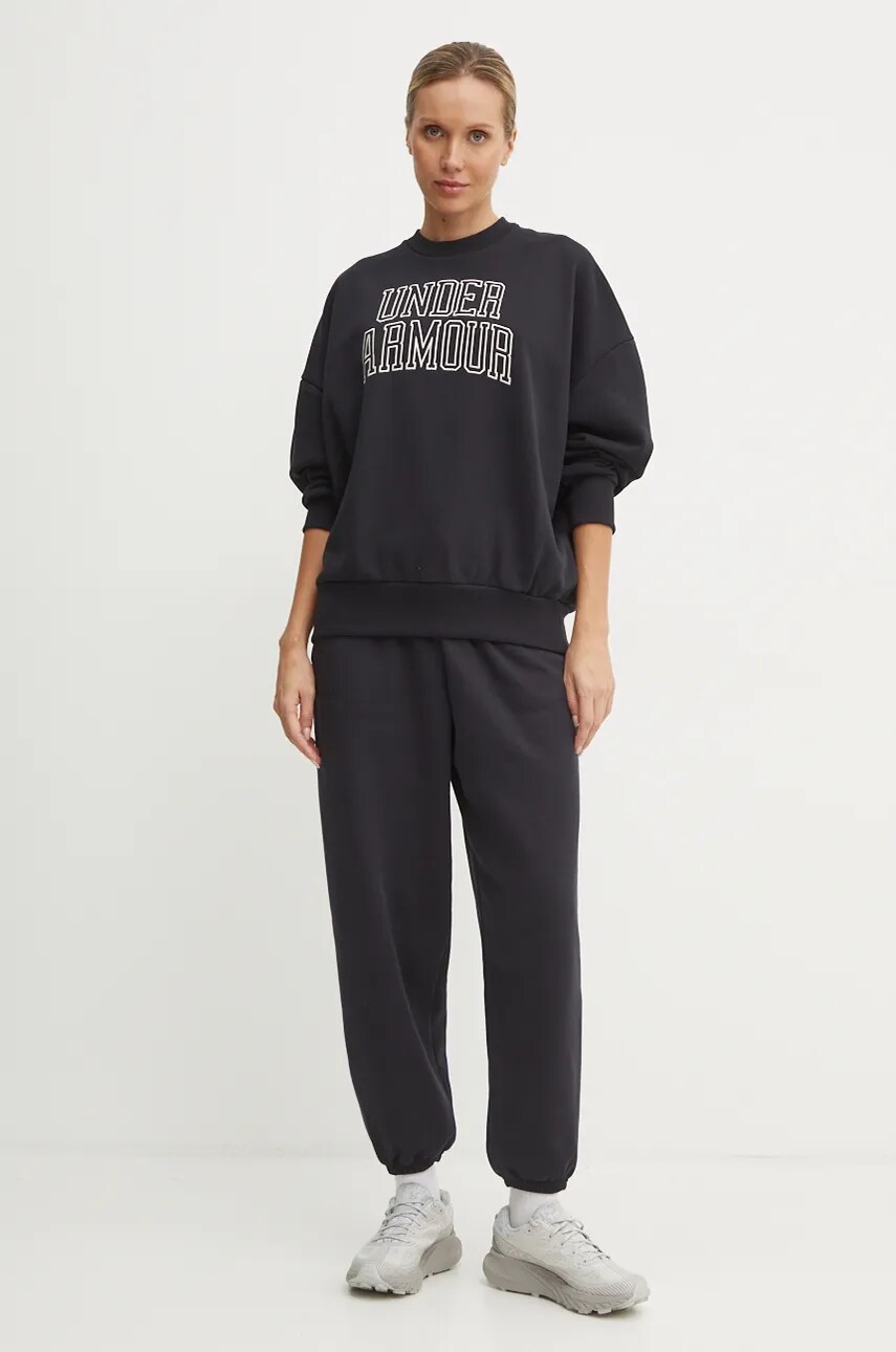 Кофта Under Armour Icon HWT Terry жіноча колір чорний з аплікацією 1386493