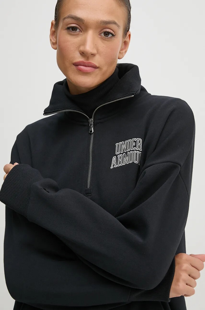 Кофта Under Armour Icon HWT Terry жіноча колір чорний з аплікацією 1386495