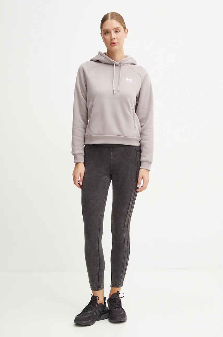 Кофта Under Armour Armour Fleece Pro жіноча колір фіолетовий з капюшоном однотонна 1386504