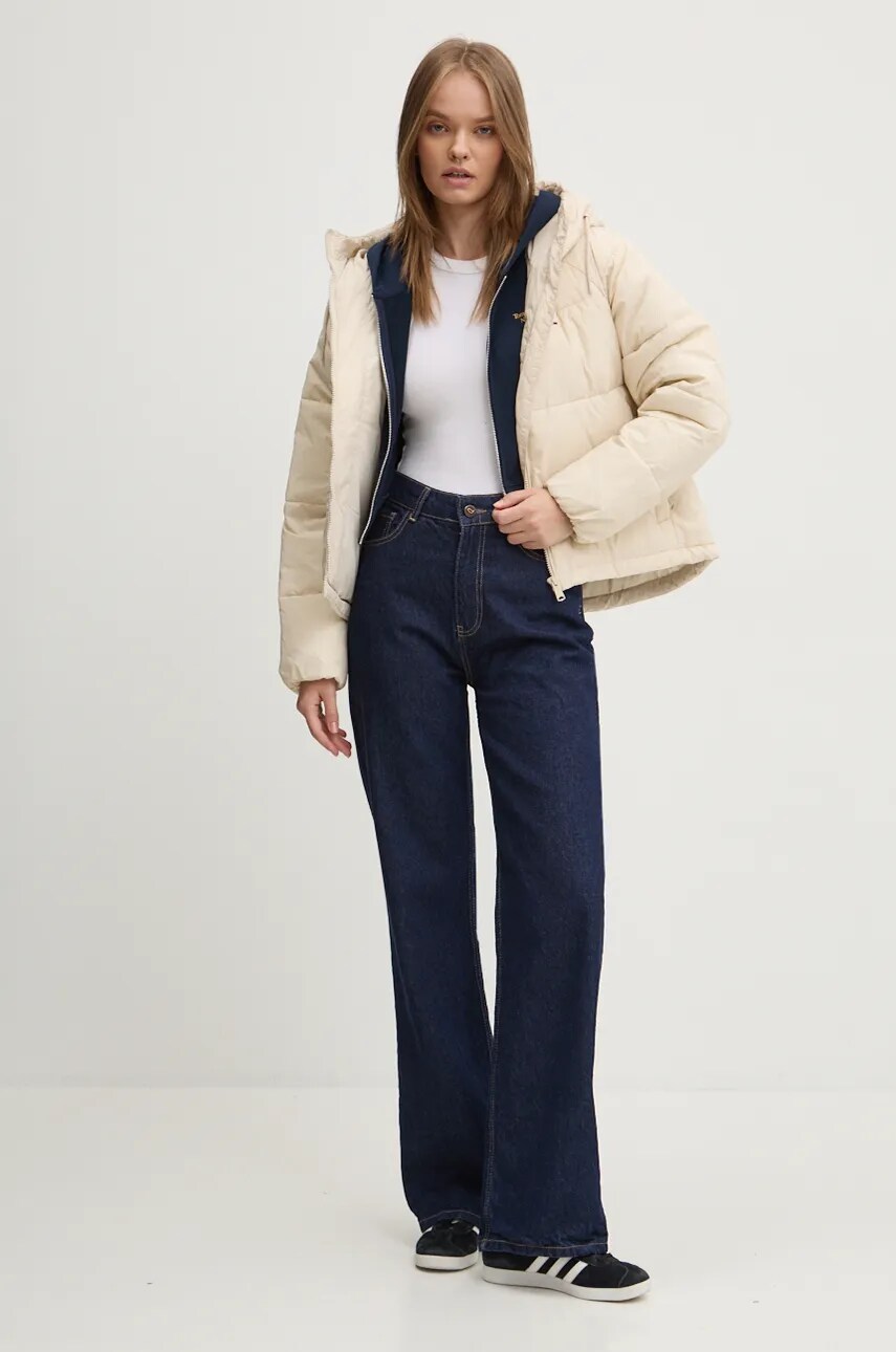 Кофта Tommy Jeans жіноча колір синій з капюшоном однотонна DW0DW18769