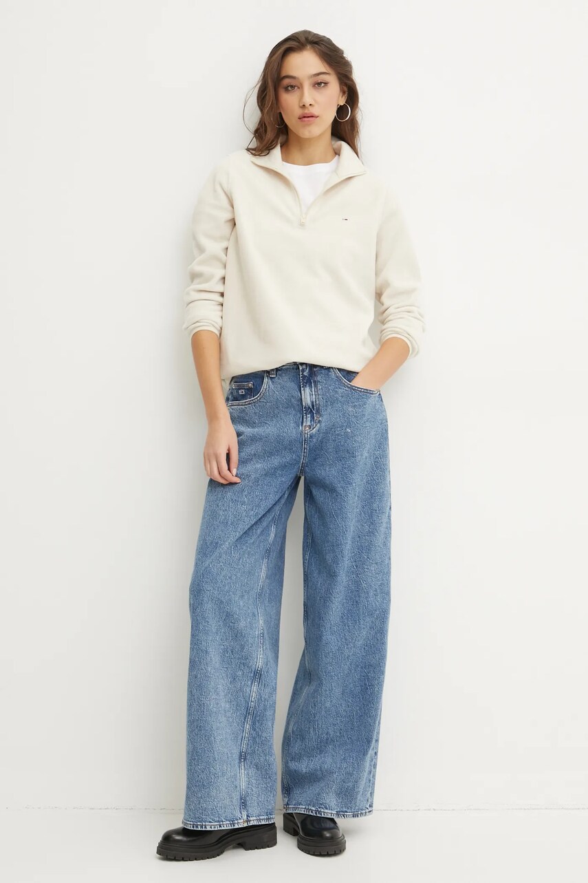 Кофта Tommy Jeans жіноча колір бежевий однотонна DW0DW19751