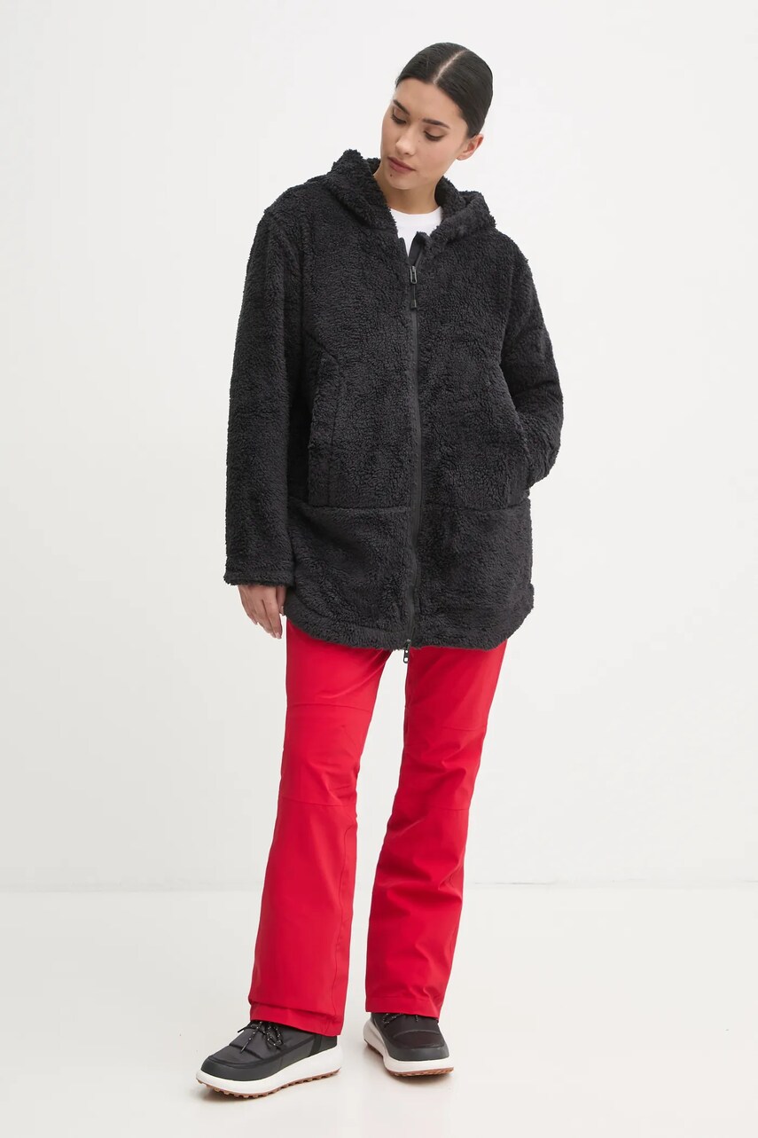 Спортивна кофта Burton Minxy Hi-Loft колір чорний з капюшоном однотонна 238441
