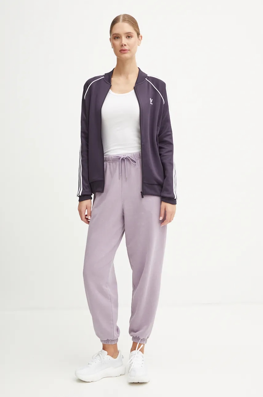 Кофта adidas Originals жіноча колір фіолетовий однотонна IY2167