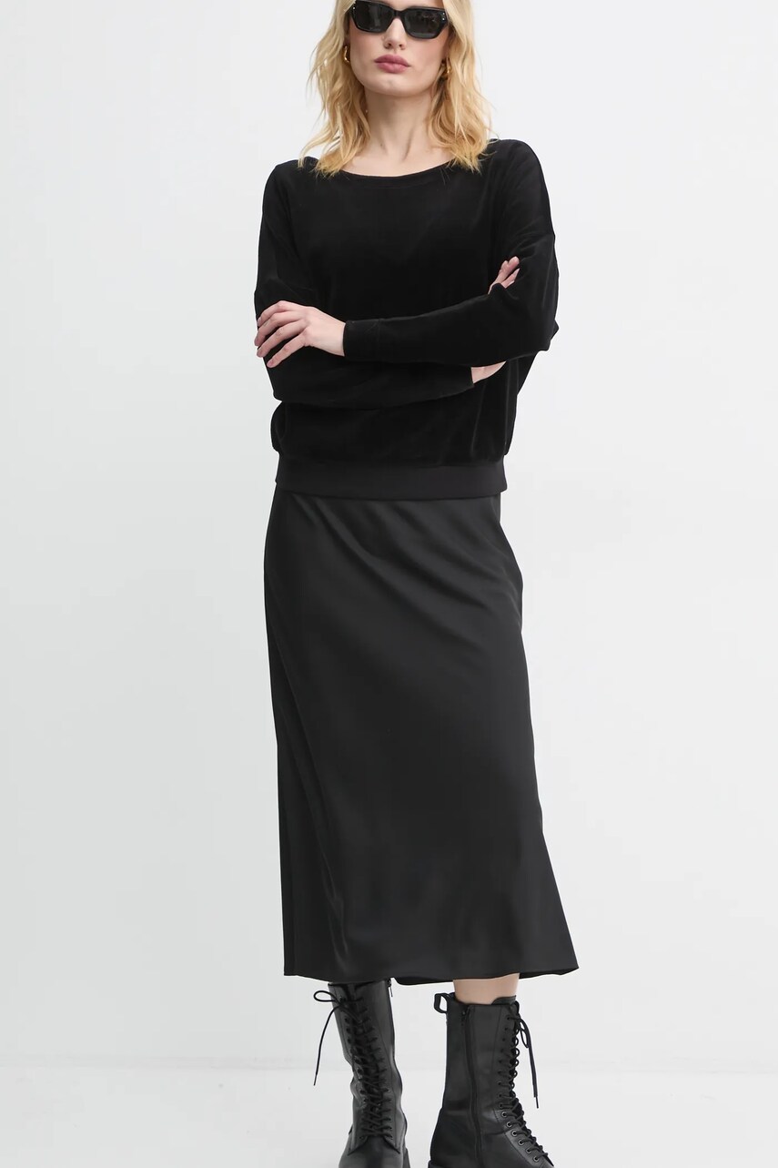 Велюрова кофта G-Star Raw колір чорний однотонна D25747-D428