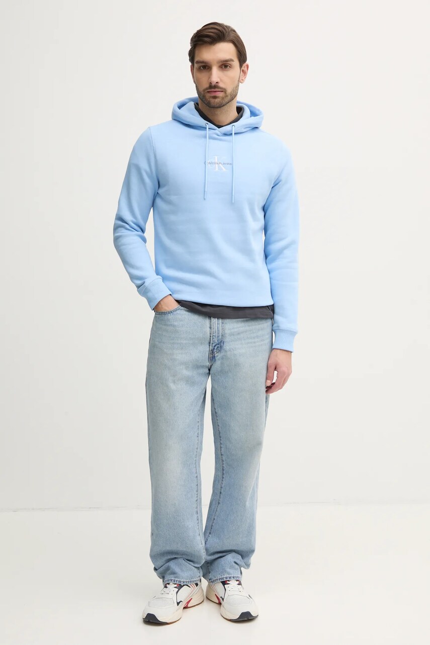 Кофта Calvin Klein Jeans чоловіча з капюшоном з аплікацією J30J325629