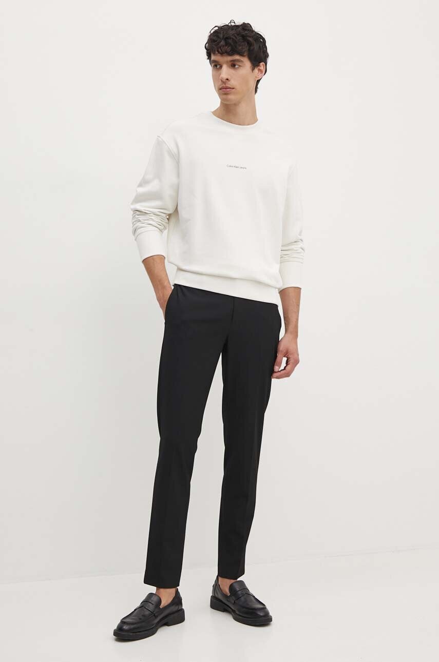 Бавовняна кофта Calvin Klein Jeans чоловіча колір бежевий з принтом J30J326790