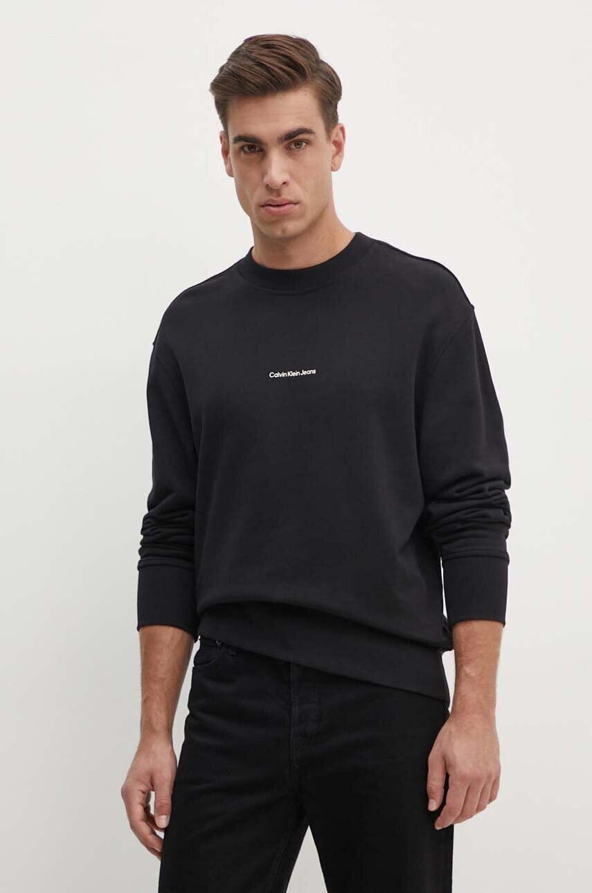 Бавовняна кофта Calvin Klein Jeans чоловіча колір чорний з принтом J30J326790
